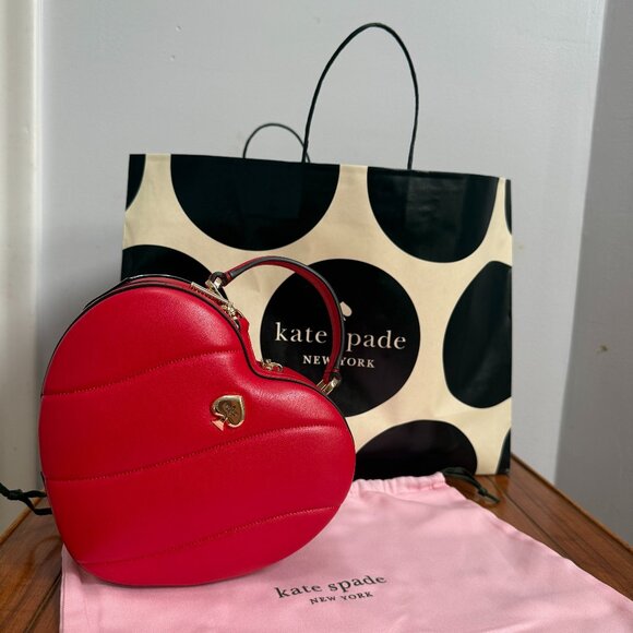❤️ Kate Spade Love Shack Quilted Heart Crossbody – NWT – + Pink Purse Protector - Picture 1 of 7